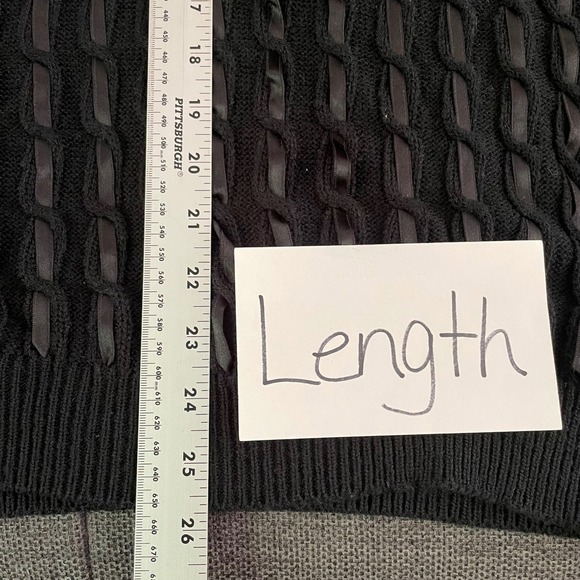 Blair Boutique Cable Knit Sweater w/ Ribbon Weave Whimsygoth Chic Grunge‎ 2XL - Picture 5 of 6